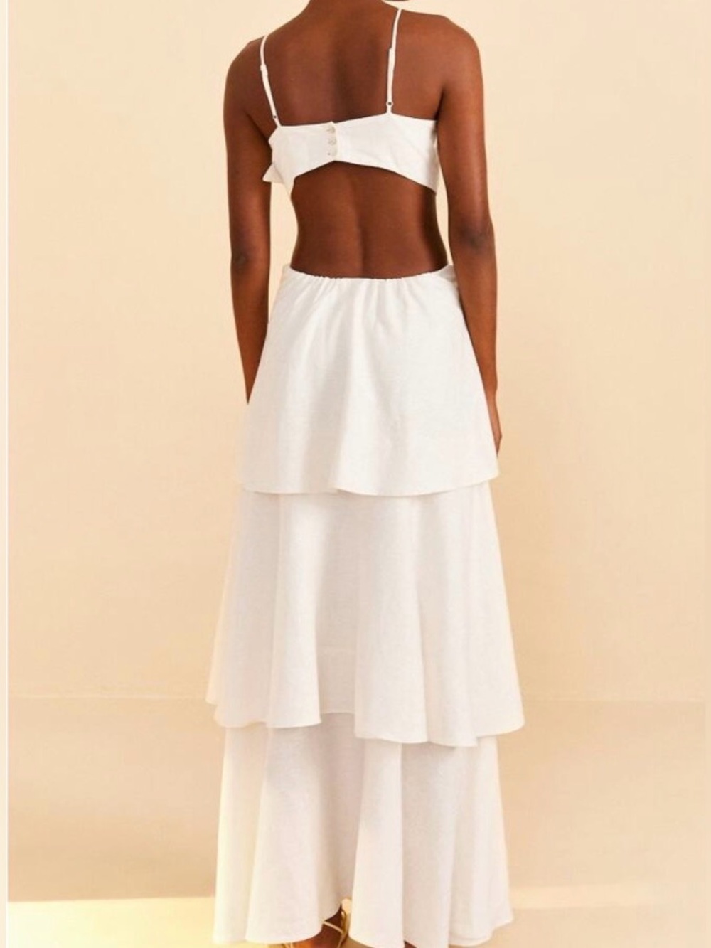 Off white floral open back maxi dress - Picture 2 of 5